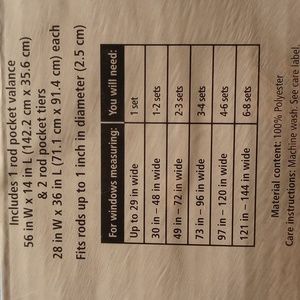 3 pc window curtain set